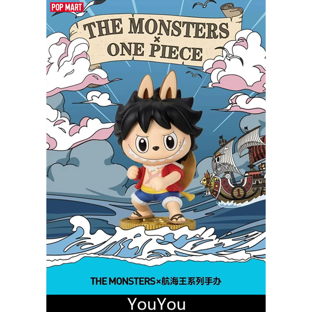 POPMART THE MONSTERS x ONEPIECE LABUBU กล่องตาบอดมือถือ เครื่องประดับโต๊ะทํางาน-A044