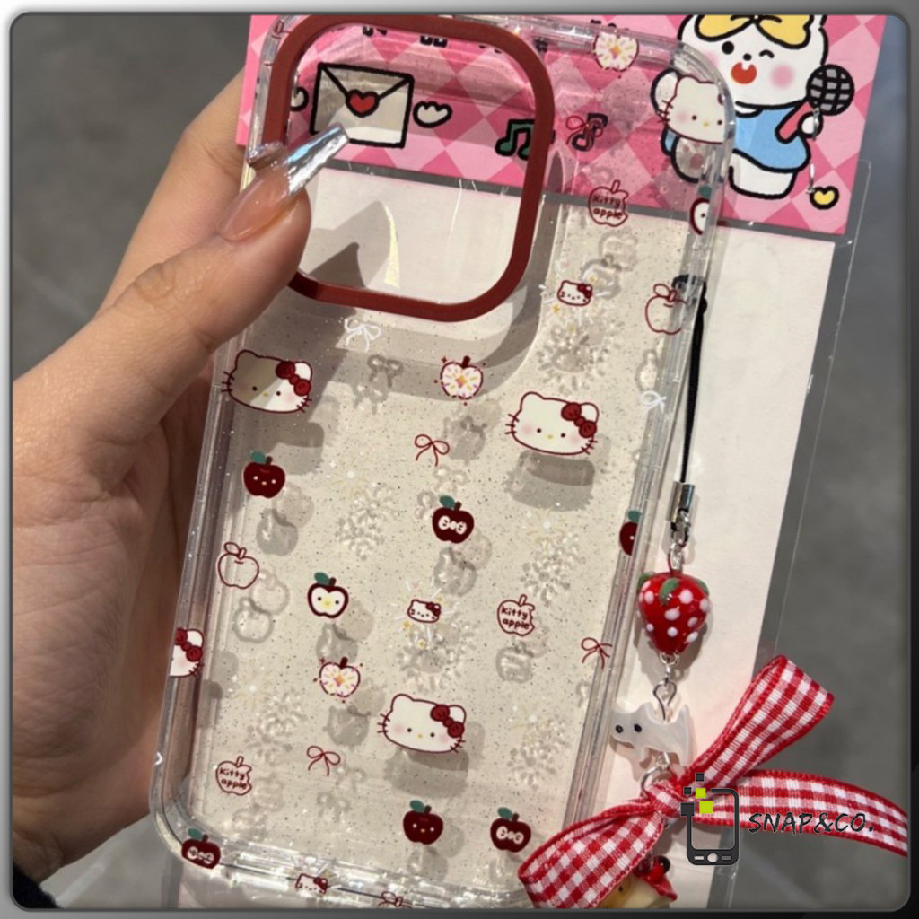 โปร่งใส จัดส่งจากประเทศไทย เฟรมแว่นสีแดงเฮลโลเคตตี้ for iPhone เคสไอโฟน 11 12 13 14 15 16 PLUS PRO MAX X XS MAX XR 7/8PL