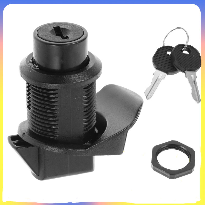 🌸 ชุดมือจับกดแบบหมุนสีดำ สำหรับตู้เก็บของรถบ้าน ขนาด 11.8x7.9x3.9 ซม. 1.97x0.87x0.20 นิ้ว (1 ชุด)