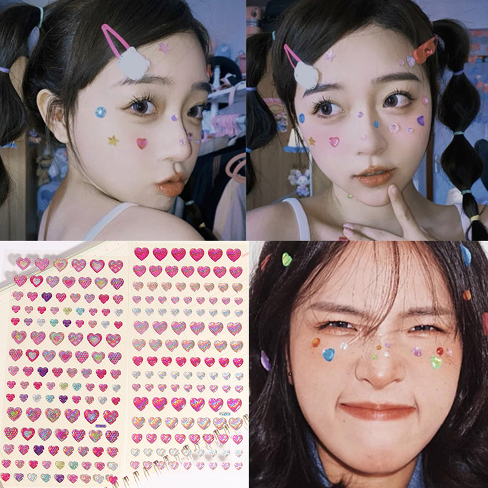 Body Makeup Jewels Eye Face สติกเกอร์ตกแต่งหัวใจเพชร DIY Party ชั่วคราว Self กาวเงา