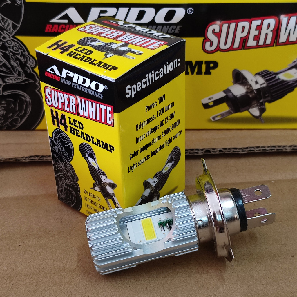 APIDO H4 หลอดไฟ LED ไฟหน้า Lampu MENTOL Depan LED H4 Super White Terang Y15 LC135 V4-V7 SRL115 SRL11