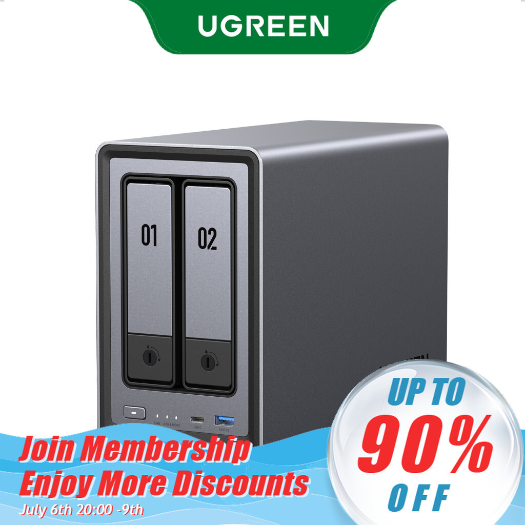UGREEN NASync DXP2800 2Bay Desktop NAS Intel N100 Quadcore CPU 8GB DDR5 RAM 2.5GbE 2 M.2 NVMe Slots 