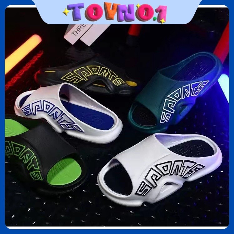 ToyNo.1🧸 พร้อมส่ง🧸 "LT-SAV" รองเท้าแตะแบบสวม สายสปอร์ต ลายตัวหนังสือ
