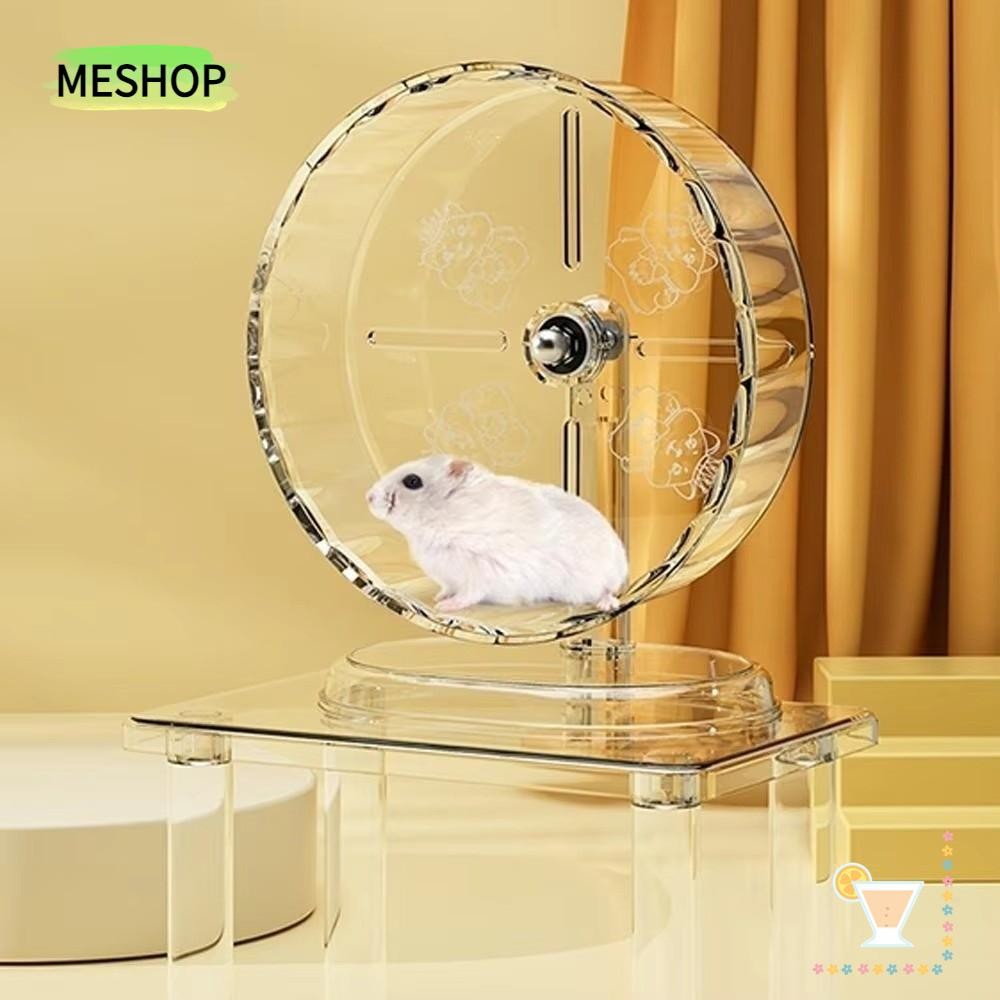 MESHOPTH ล้อวิ่งหนูแฮมสเตอร์ 1 ชิ้น ล้อออกกําลังกายสัตว์เลี้ยงแบบเงียบกว้างขึ้น​,สะอาดใสง่ายต่อการถอดแยกชิ้นส่วนวิ่งของเล่นออกกําลังกายอุปกรณ์สัตว์เลี้ยง