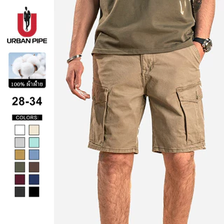 URBAN PIPE 6 กระเป๋ากางเกงขาสั้นสินค้าสำหรับผู้ชาย 28-34 ยาวเลยเข่า Cotton 6Pocket Cargo Shorts 2239