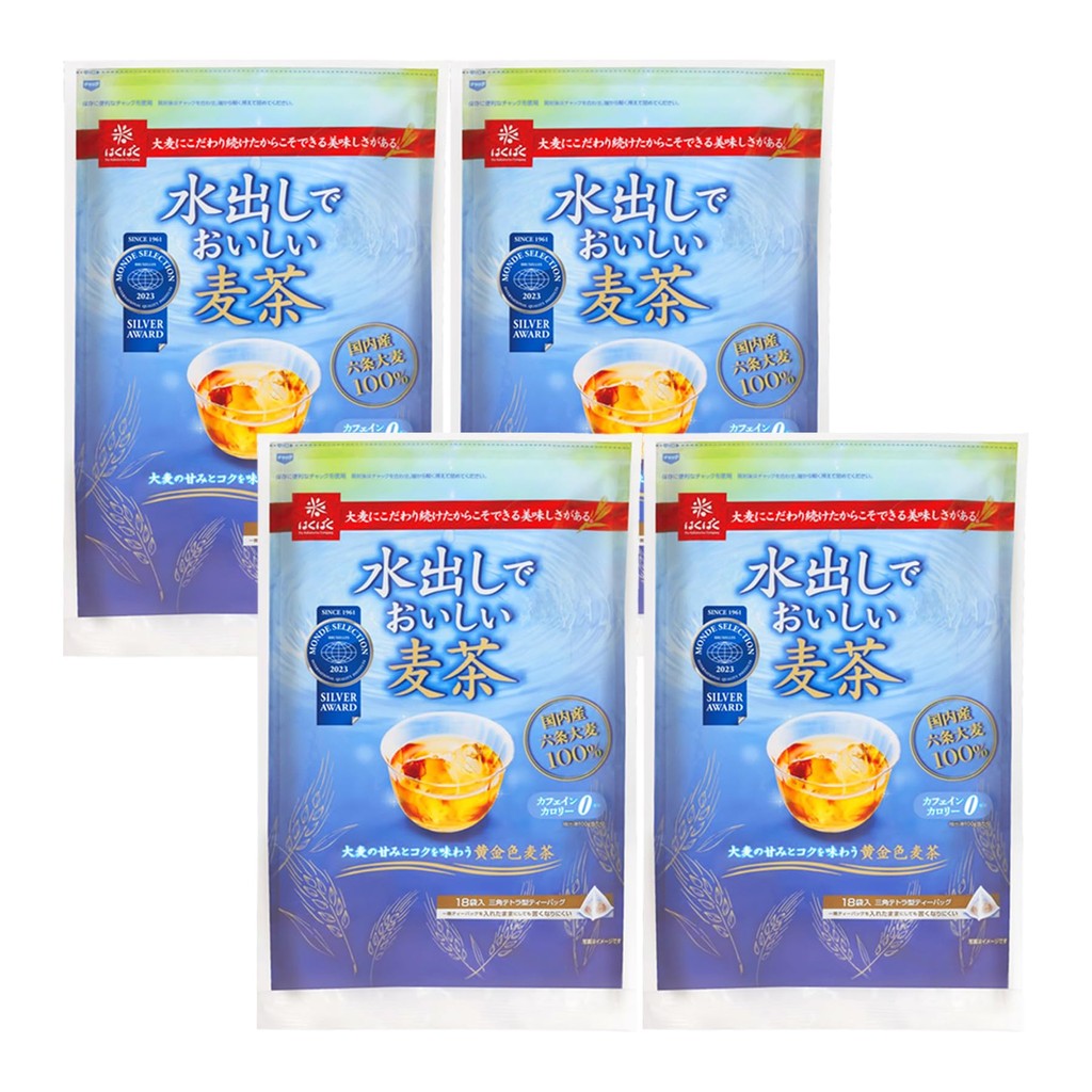 Hakubaku Delicious Mugicha (Barley Tea) 18 packs x 4 sets