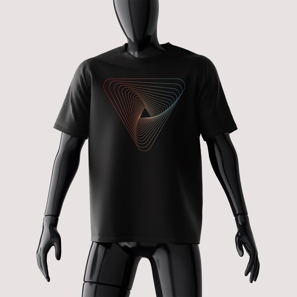 จัดส่ง 24 ชั่วโมง 100% Design 3D Geometric Pattern V2 - เสื้อยืด Distro พรีเมี่ยมดั้งเดิม 3D Geometr