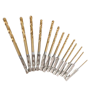 13PCS ดอกสว่านชุดไฮสปีด(ไม้-เหล็ก) ขนาด1.5-6.5 ดอกส่วานชุดไฮสปีด ดอกสว่านสวมเร็ว ดอกสว่าน