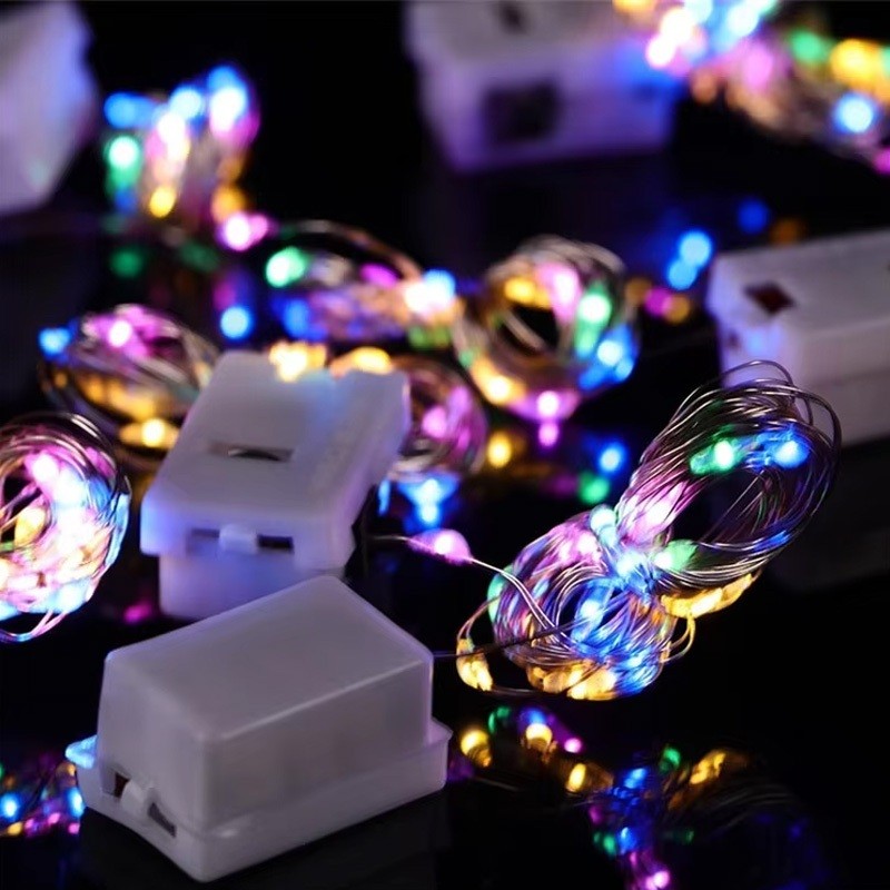 3 เมตร ไฟประดับ ไฟเส้น LED แบบใส่ถ่านกระดุม ไฟลวด ไฟแต่งห้อง สีวอร์มไวท์ ไฟกระพริบ ไฟตกแต่ง ไฟส้ม ไฟหยดน้ำ