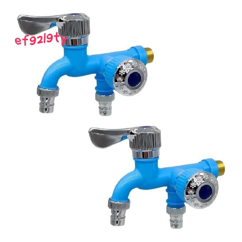 2PCS 2 Way Faucet Faucet Splitter Garden Hose Splitter Water Spirgot Splitter, Outdoor Double Taps W