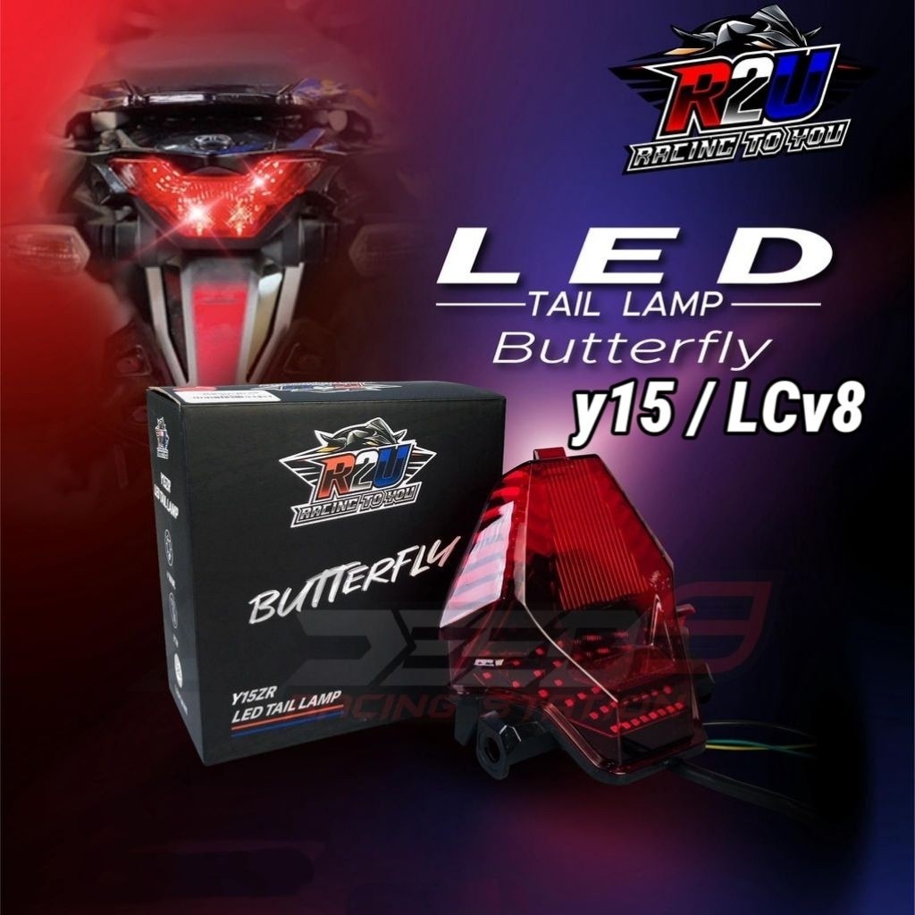 R2U โคมไฟหาง LED BUTTERFLY 8MODE Y15 Y15ZR Y16 LCV8 NVX V2 LC135 V1 LC V2 V3 V4 V5 V6 V7