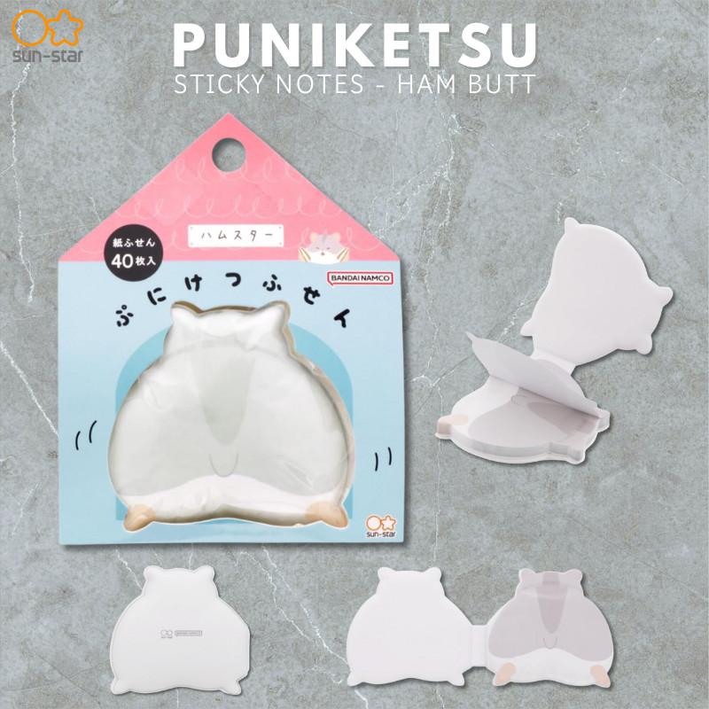 Sun-Star Stationery Cute Sticky Notes - Puni Ketsu Ham Ketsu S2839245 (Set of 2), Japan Diary/ Journ