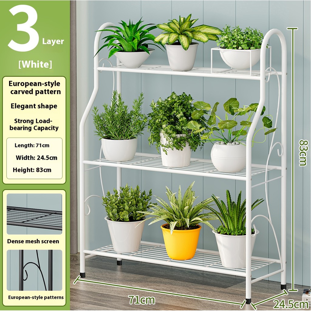 3 Tier Metal Plant Stand Indoor Outdoor Shelf Home Garden Balcony Decor Space Saving Display Rack