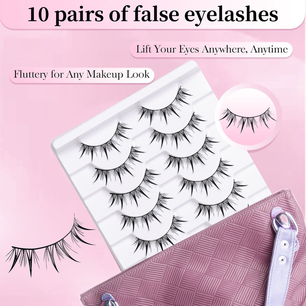 10 คู่ขนตาปลอมธรรมชาติยาวแสงบาง 0.04 มม.ขนตา Fox คู่ขนตา - รูปที่ 5