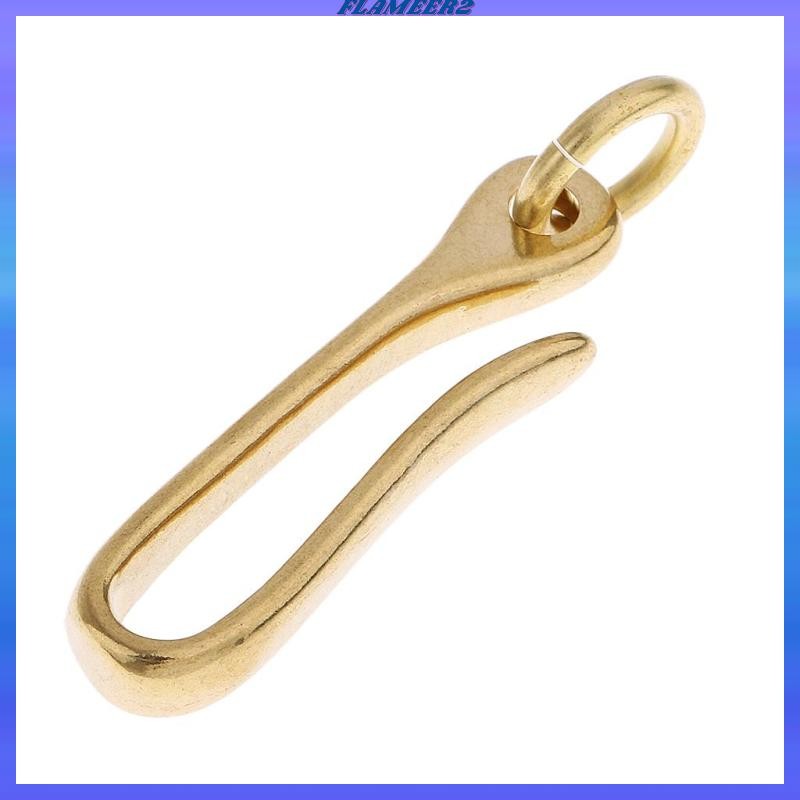 [Flameer2] เข็มขัดทองเหลืองแข็ง U Hook พวงกุญแจสําหรับ Leathercraft Wallet Chain Accessories