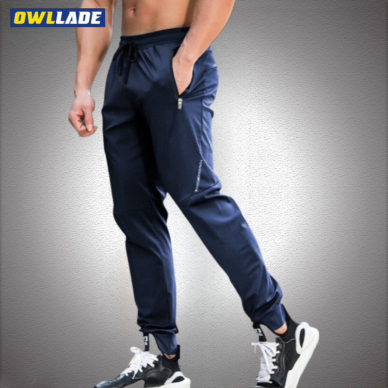 OWLLADE Jogging Sweat Cuffed Jogger กางเกงวอร์มสำหรับชาย -material แห้งเร็วและระบายอากาศได้ดี สีกรมท่า ไซส์ 2T
