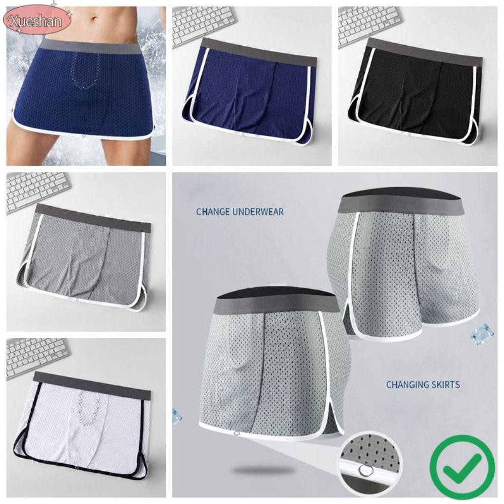 XUESHAN ปุ่ม Pant Skirt, ไนลอน Plus ขนาด Non-restictive ชุดชั้นใน, การออกแบบ Breathable Cotton Casua