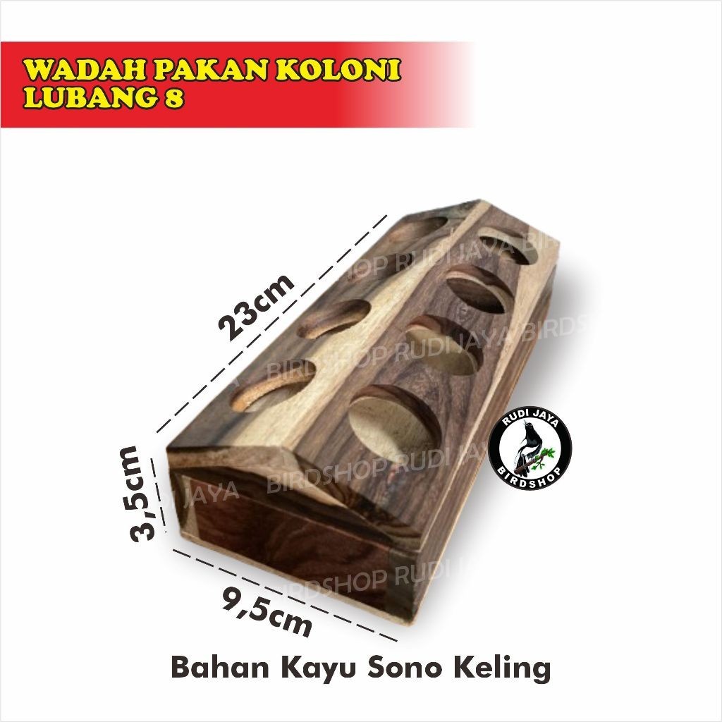 READY 8 HOLE WOODEN BOX COLONY FOOD BIRD FOOD PLACE DUCK CHICKEN DUCK POULTRY