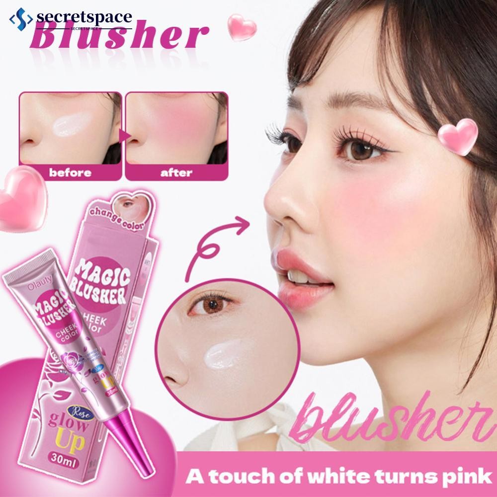 SECRETSPACE Discolor Powder Blusher Moisturizing Nourishing Skin Care Liquid Powder Blusher Shimmeri