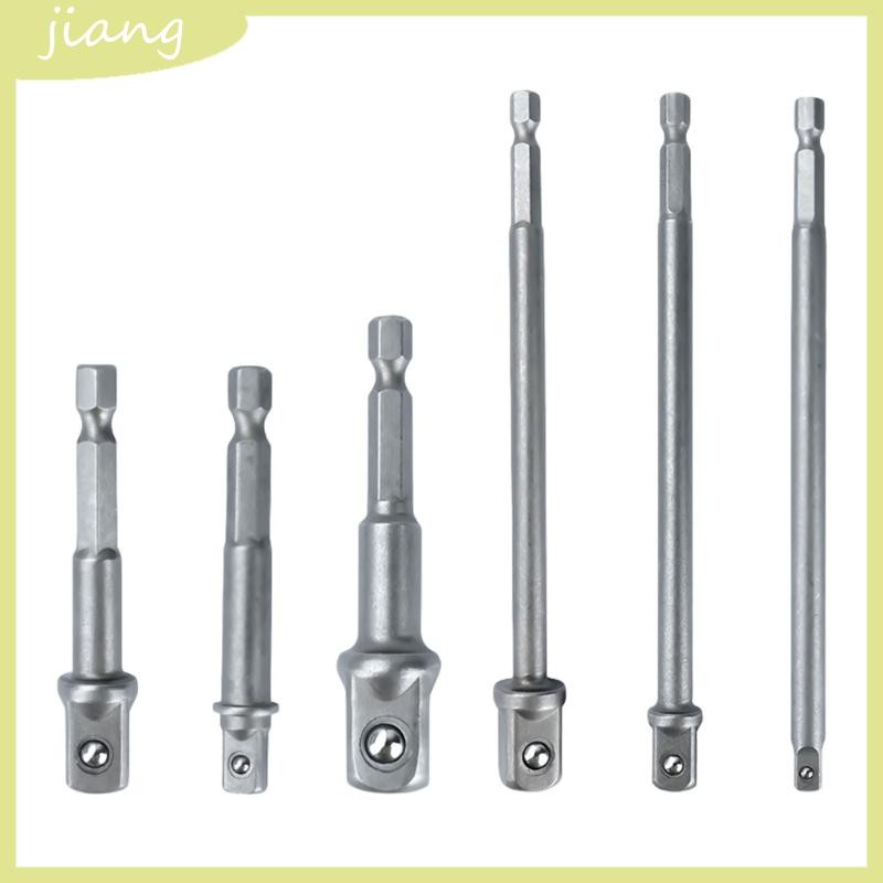 JN 6 ชิ้นเจาะซ็อกเก็ตอะแดปเตอร์ 1 4 3 8 1 2 Nut Driver ซ็อกเก็ต Hex Shank Extension