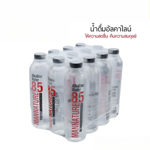 Mannature Alkaline Water น้ำด่าง อัลคาไลน์ แมนเนเจอร์ ขนาด 500 มล. แพ็ค 12 ขวด Alkaline Water Mannat