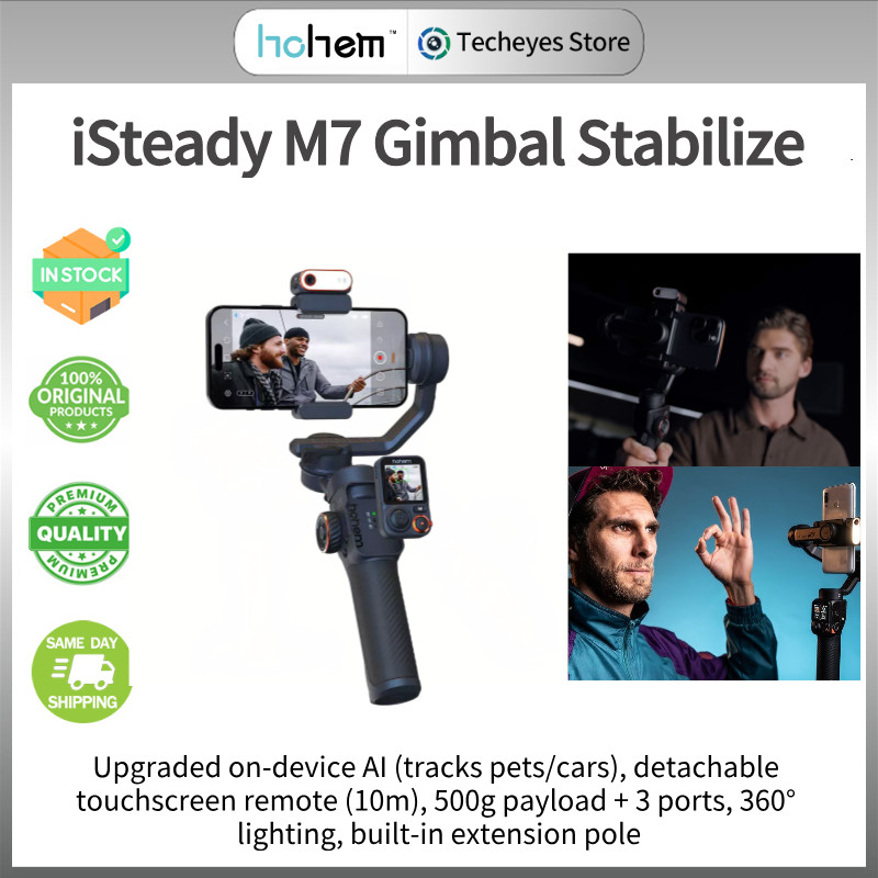 Hohem iSteady M7 สมาร์ทโฟน Stabilizer Ai การติดตามใบหน้า 3 แกนโทรศัพท์ Gimbal ในตัว Selfie Stick สํา
