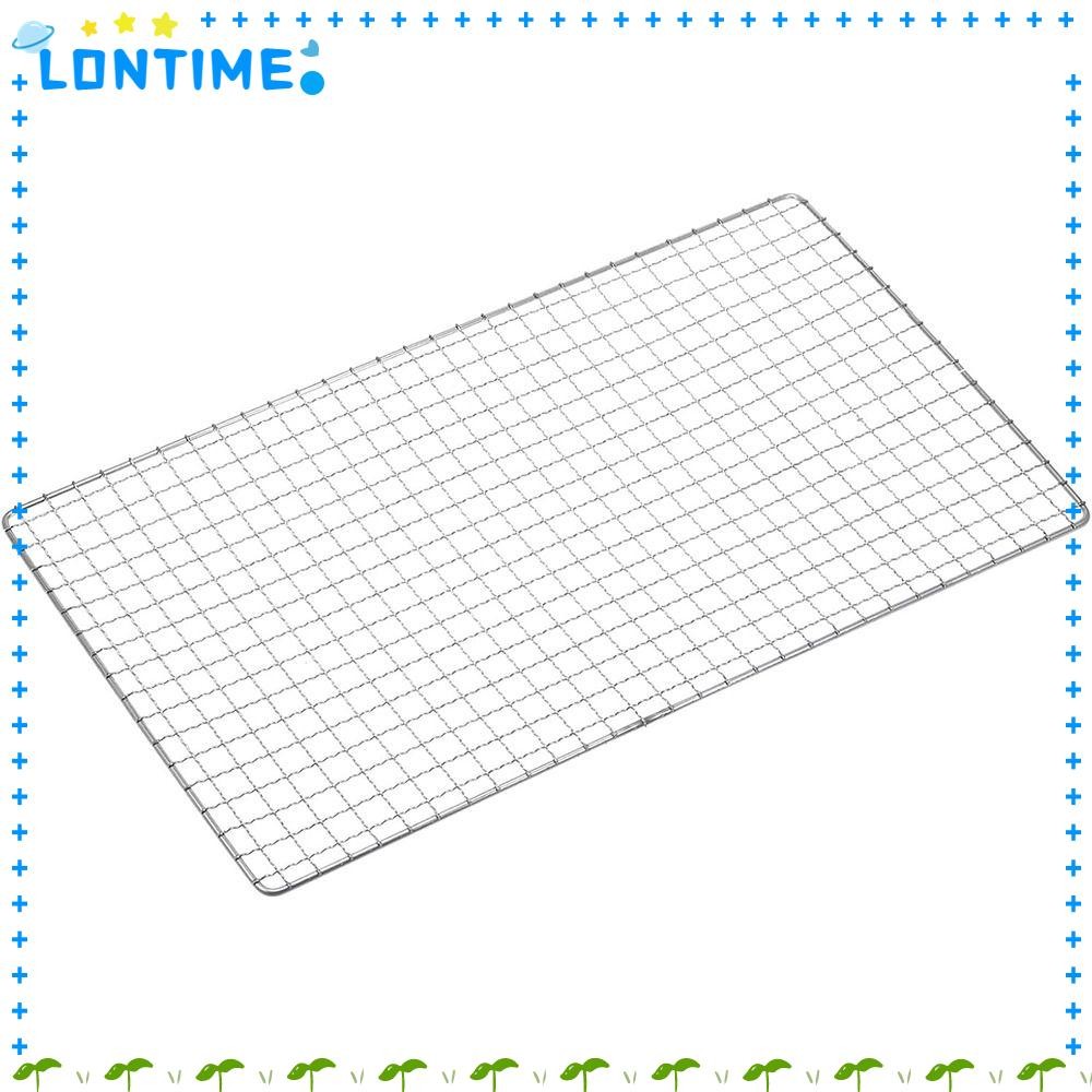 LONTIME ตะแกรงย่างกริด, ตะแกรงย่างบาร์บีคิวแบบใช้ซ้ําได้สี่เหลี่ยม, สแตนเลส Nonstick Baking Cooling Rack เตาอบ