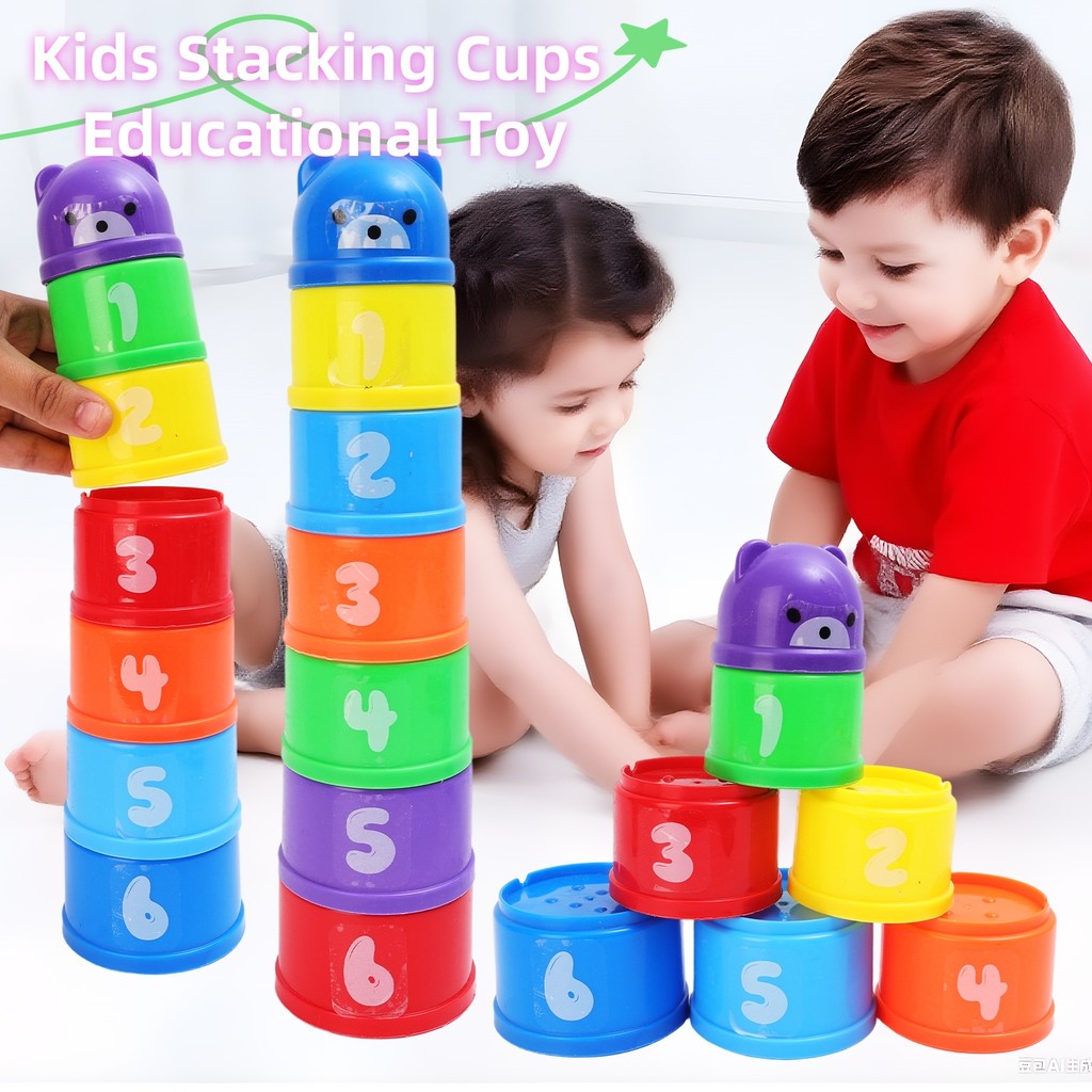 [3-5 วันมาถึง]ชุดถ้วยซ้อน 3-in-1 | 1-3ชุดของเล่นเสริมพัฒนาการเด็กปฐมวัยที่มีสี มีชีวิตชีวา เกมฝึกสมองสําหรับใช้ในบ้าน/โรงเรียน 3+ ปีของขวัญเด็ก