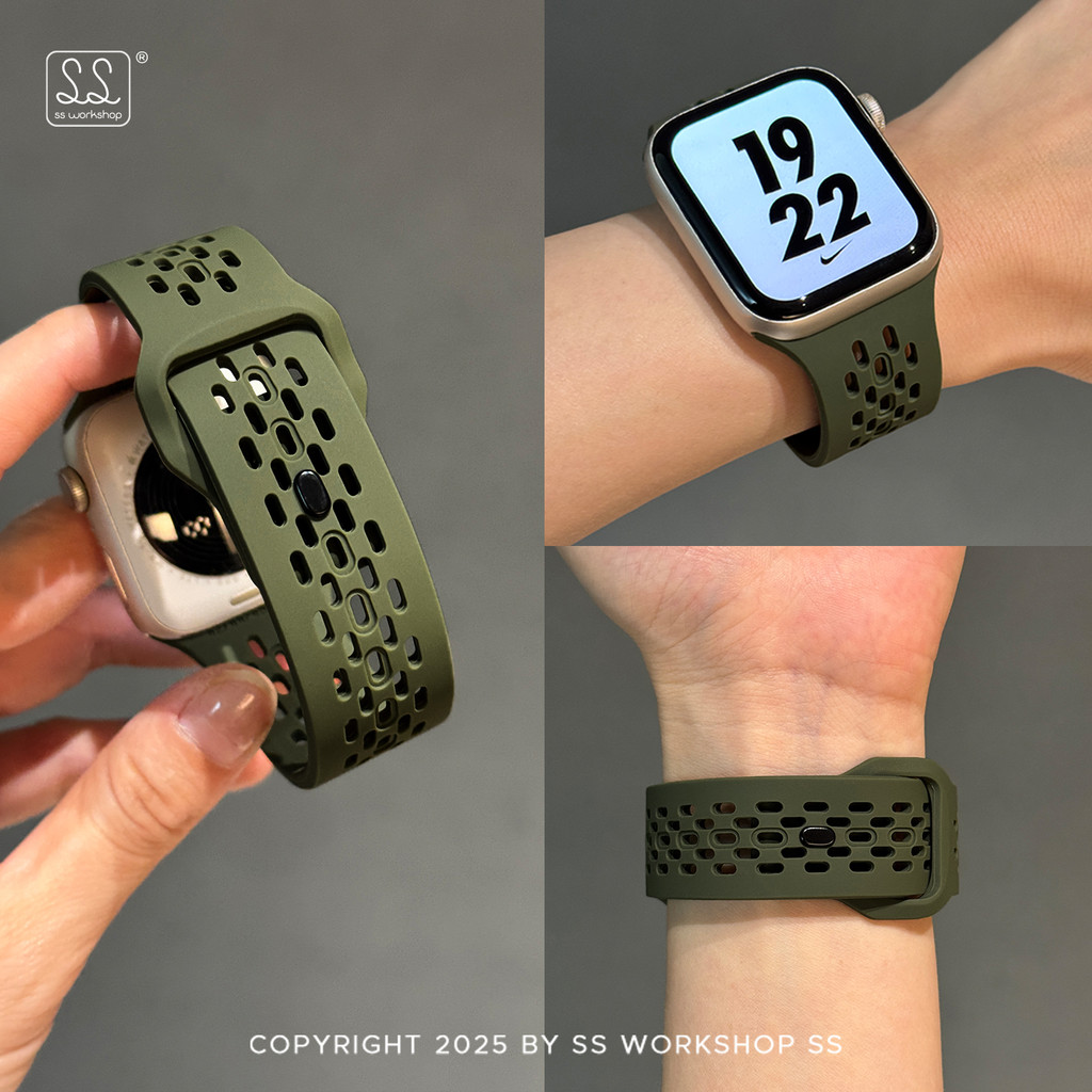 ระบายอากาศกีฬาซิลิโคนสายนาฬิกาสําหรับ applewatch series 11/10/9/8/7/6/5/4/3/2/1 กับ2 พิเศษ สายคล้องคอสร้อยข้อมือสําหรับ iwatch S11 49mm 46 45 44 42 41 40 38