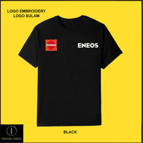 เสื้อยืดคอกลมผ้าฝ้ายสําหรับผู้ชายและผู้หญิงโลโก้เย็บปักถักร้อย ENEOS SYNTHETIC ENGINE OIL BAJU SULAM