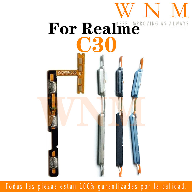 สําหรับRealme C30 ปุ่มเปิดปิดปุ่มสวิทช์ด้านข้างKey Volume Up Down Flex Cableโทรศัพท์มือถือPart