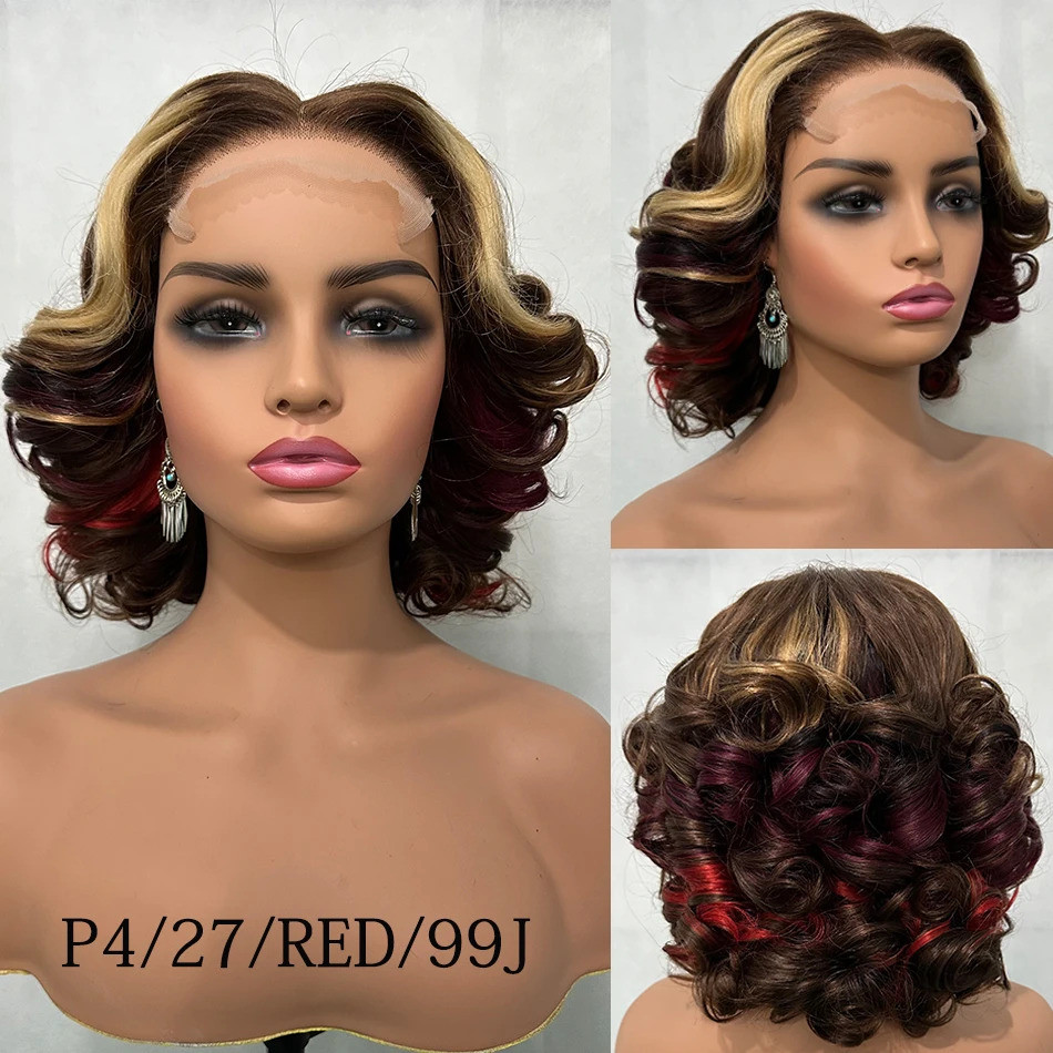 [NEW] Double Drawn Human Hair Bouncy Wave 5x5 Hd Lace Closed Wigs 250 ความหนาแน่น 100% เวียดนามผมสวม
