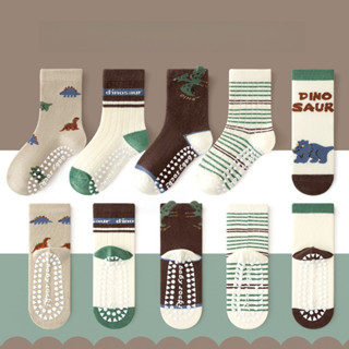 ถุงเท้าเด็กลายไดโนเสาร์ ผ้าฝ้าย ใส่ได้ทั้งชายหญิง สําหรับเล่…