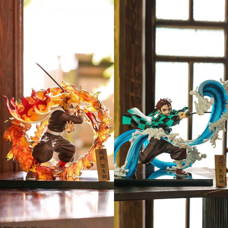 ✨[คลังสินค้าพร้อม Akasa Sword] โมเดลฟิกเกอร์ Demon Slayer one piece Purgatory Tanjiro Yanzhu Kyojuro