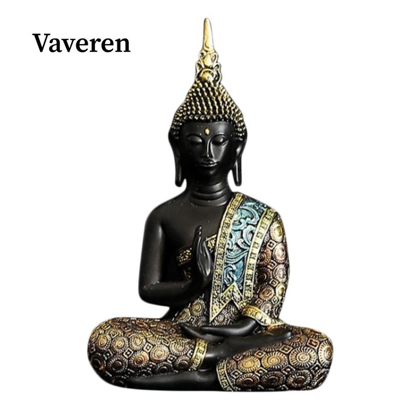 [Vaveren] พระพุทธรูปที่นั่ง Mediting Peace Sculpture เรซิ่นสําหรับตกแต่งรถยนต์