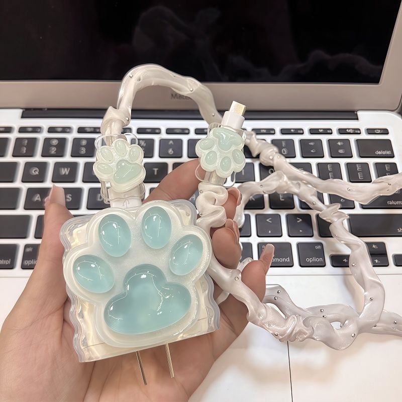 Cat Paw Charger Protector Soft Silicone Charger Cover น่ารักการ์ตูนสําหรับ OPPO 65w 67w 80w Charger 
