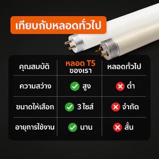 หลอดนีออน T5 4W 6W 8W แสงขาว Daylight 6500K หลอดฟลูออเรสเซนต์ T5 เปลี่ยนแทนหลอดเดิม สำหรับโคม T5