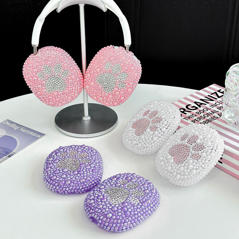 เหมาะสําหรับ airpods max2 เคสป้องกัน Apple ญี่ปุ่นเกาหลี Pearl Cat Claw หัวติดตั้งหูหมวก Earmuff หูฟ