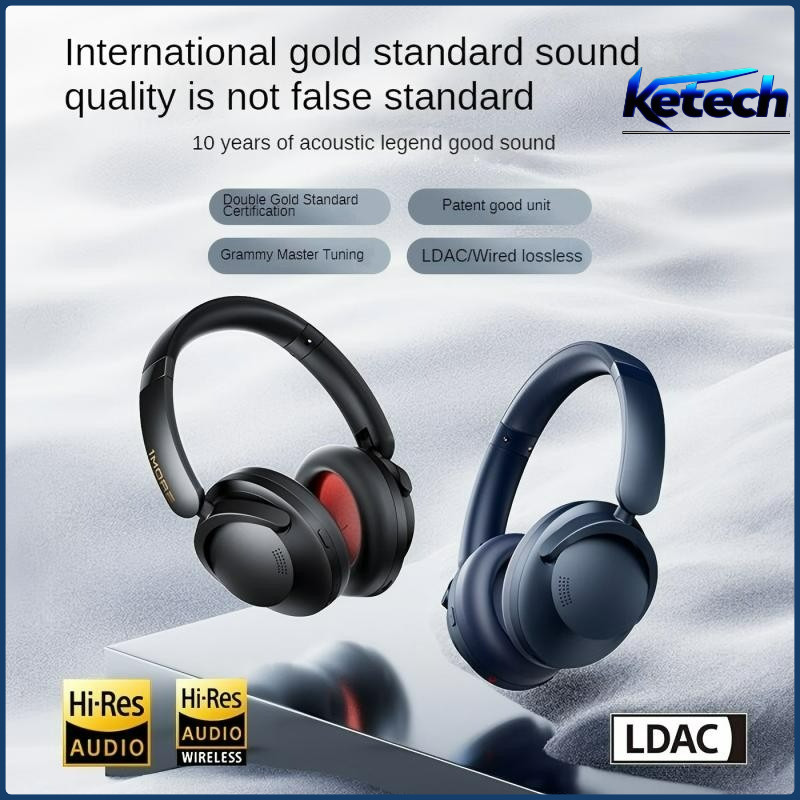 1MORE HQ51 SonoFlow Pro หูฟังตัดเสียงรบกวนแบบแอคทีฟไฮบริด - บลูทูธ 5.3 และโหมดคู่แบบมีสาย, ไดรเวอร์ 