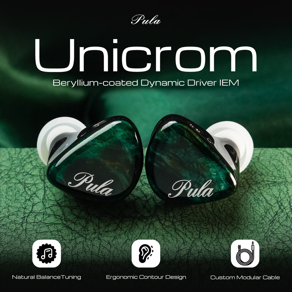 PULA Unicrom Beryllium-Plated Dynamic Driver in-ear HiFi หูฟัง 3.5 มม.+4.4 มม. ปลั๊กเปลี่ยนได้