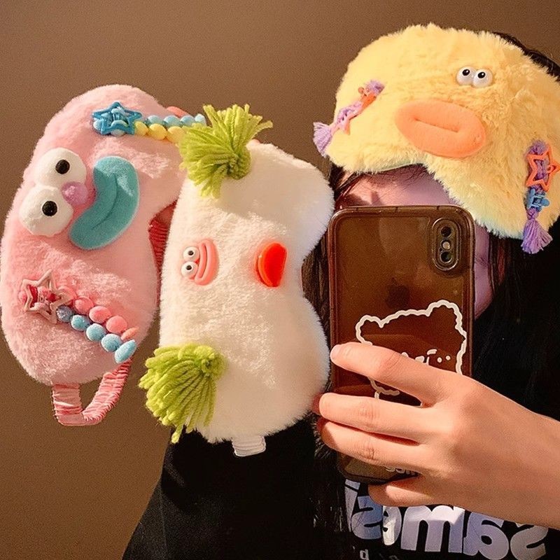 Cute Plush Eye Mask Sleeping 1Pc Plush Cloud Sleep Eye Mask with Soft Plush Material for Ultimate Comfort