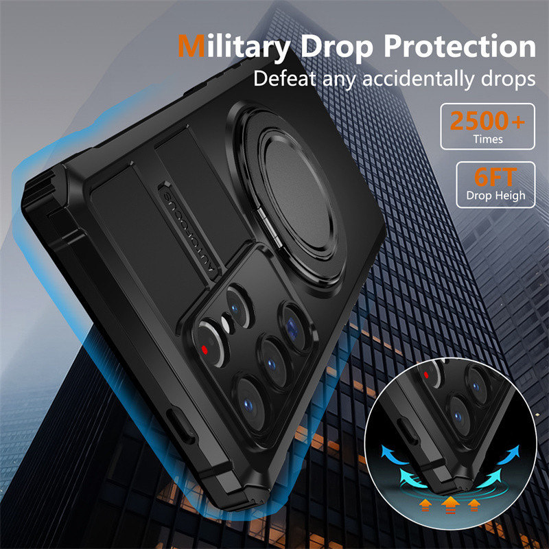 สําหรับ Samsung Galaxy S24 S23 S22 S21 S20 หมายเหตุ 20 Ultra Plus FE เคสโทรศัพท์,แบบบูรณาการวงเล็บหมุนฝาครอบป้องกัน - รูปที่ 2