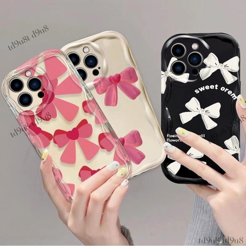 โบว์สีชมพูเคสโทรศัพท์กันกระแทกเคสโทรศัพท์oppo RENO 12 11 10 9 8 7 6 5 PRO 4 SE 3 4Z 7Z 8Z 8T 5G 11F 