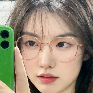 👓แว่นสายตาสั้น👓 -50~600° แว่นป้องกันแสงสีฟ้า กรอบทรงกลม แว่นตาแฟชั่นผู้ชายและผู้หญิง 066