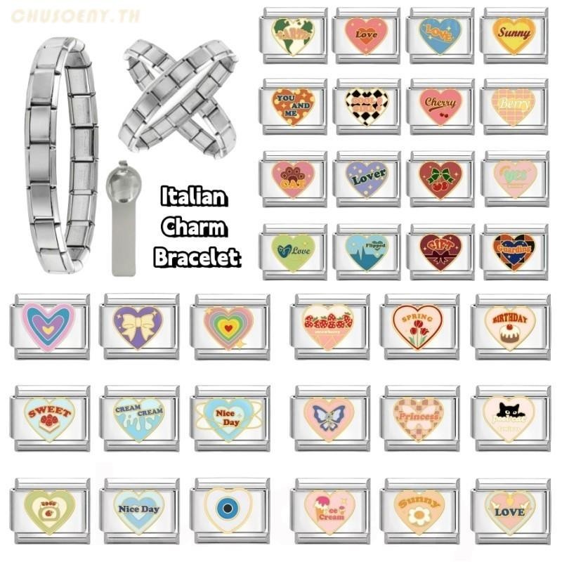 DIY ภาษาอิตาลี เสน่ห์ สร้อยข้อมือ ข้อต่อฟิตติ้ง 9 มม อิตาเลี่ยน Charm Links สําหรับสร้อยข้อมือยอดนิยม Love Unicorn Elephant เพื่อนที่ดีที่สุดคู่ดอกไม้ Charm Links Fit 9 มม.สร้อยข้อมือสแตนเลสทําเครื่องประดับ
