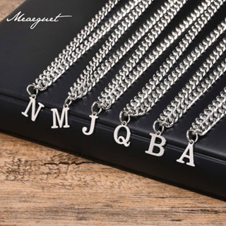 Meaeguet 5 มม.สแตนเลสสร้อยคอเริ่มต้นสําหรับผู้ชาย, AZ จี้ตัว…