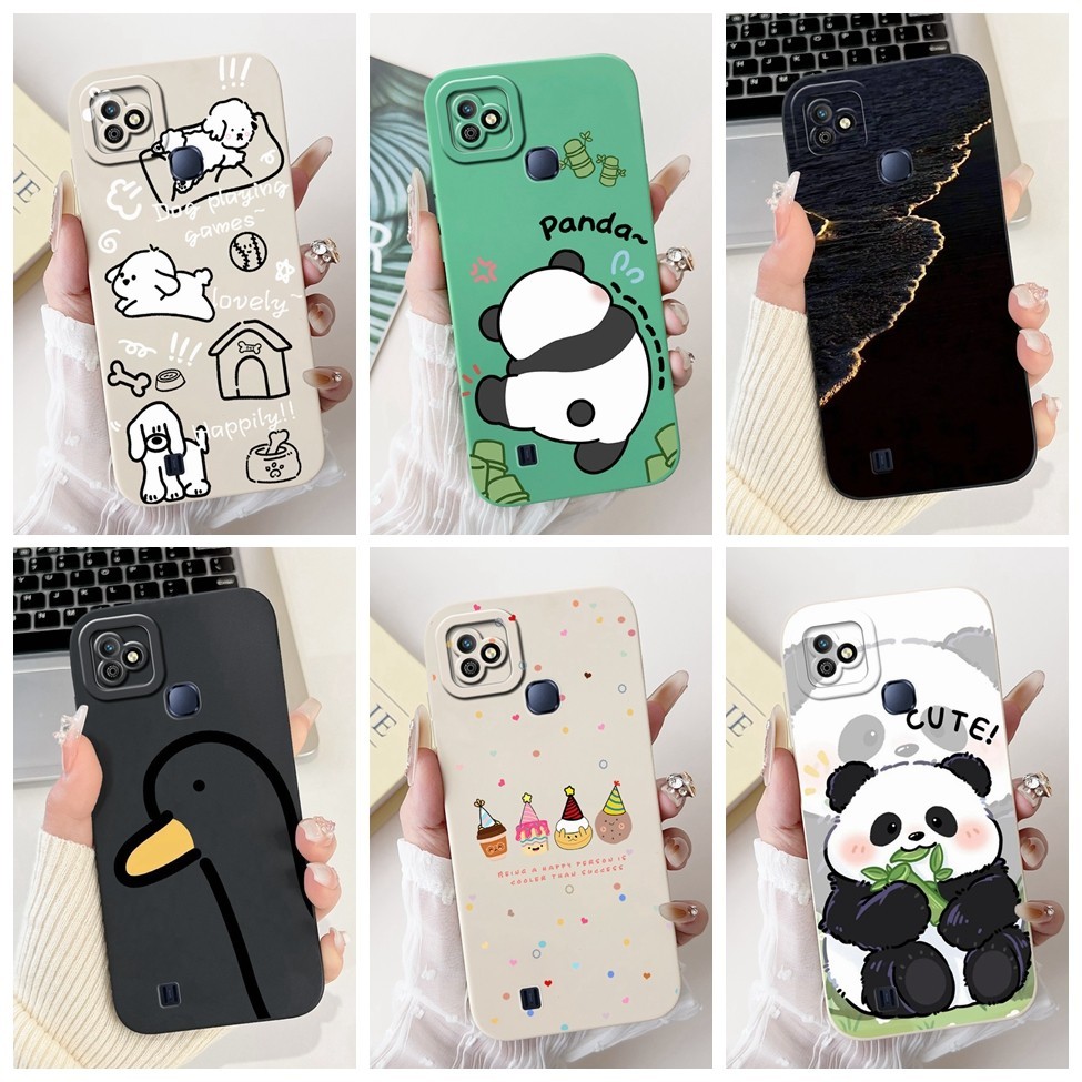 สําหรับ Infinix Smart HD 2021 X612 ความงามดอกไม้แมวน่ารักสีดํากันกระแทก Infinix Smart HD 2021 เคสโทรศัพท์