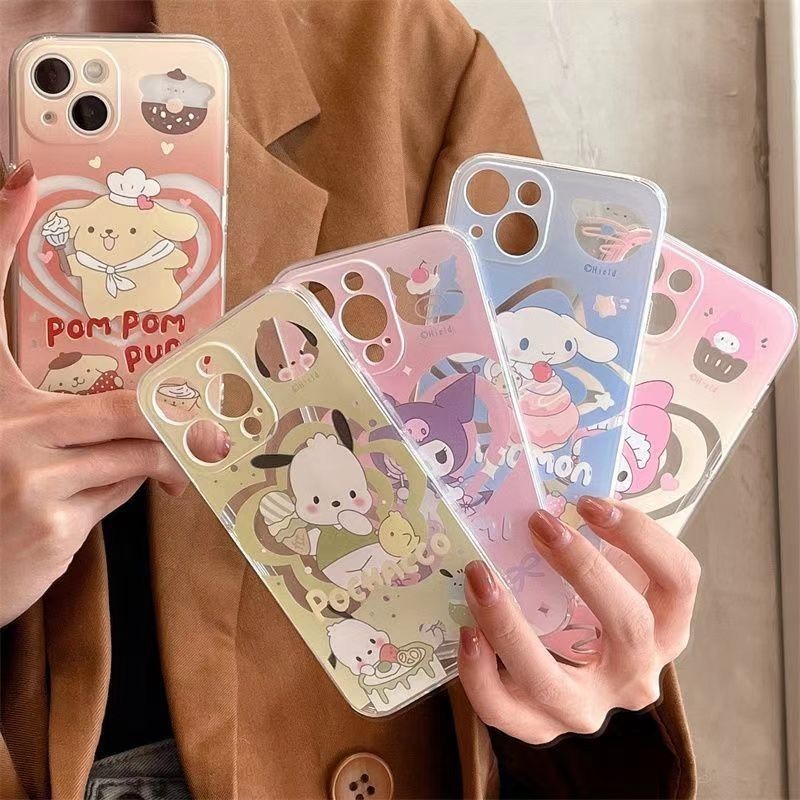 HL| เคส สำหรับ Samsung Galaxy A01 A03 Core A04 A04S A05 A05S A13 A14 A15 A24 A32 A34 A54 A70 A70S A73 J7 Prime J4 J6 Plus Soft Clear Kuromi Melody Pom Pom Purin Cinnamoroll Pochacco Case