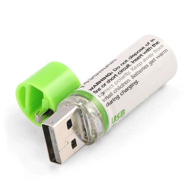 Battery AA ถ่านชาร์จ USB AA ขนาด 2.5A 1.2V 1450MAH ใช้ได้กับอุปกรณ์ทุกชนิด เช่น รีโมท ของเล่น ไฟฉาย เป็นต้น ชาร์จซ้ำได้
