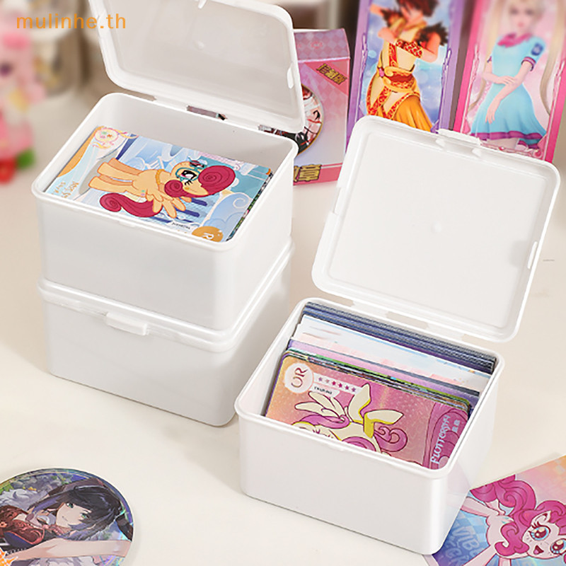 Mulinhe ใหม่กล่องเก็บพลาสติกโปร่งใส Photocards กล่องเก็บการ์ดขนาดเล็กโต๊ะ Organizer กล่องการจําแนกกล่องเครื่องเขียน TH